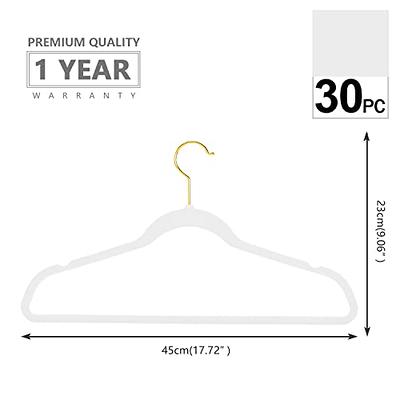 Smartor Grey Velvet Hangers 50 Pack Felt Hangers Non Slip Rose Gold Hook Flocked Hangers Heavy Duty Adult Hanger for Coat, Suit