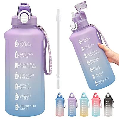 LAOION Half Gallon Water Bottle with Storage Sleeve.64 OZ Reusable Large Gym  water Jug with