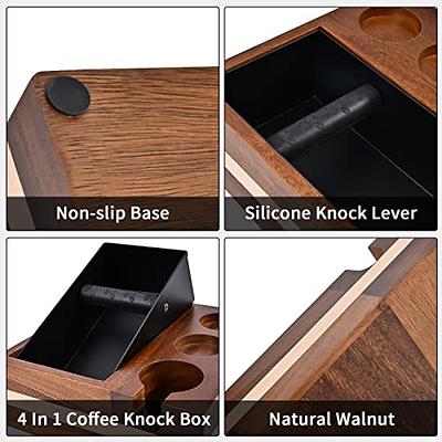 Walnut Coffee Knock Box With Espresso Tamping Station Espresso