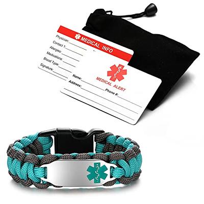 MAXZOOL Medical Alert Bracelet for Men Women | Personalized Paracord Medical  Alert ID Bracelet for Women | Stainless Steel Medical Bracelet 6.5 Inches -  Yahoo Shopping