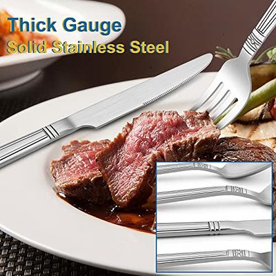 Matte Black Silverware Set for 8, 40 Pieces Heavy Duty Stainless Steel  Flatware Set Utensils Cutlery Tableware Set Including Steak Knife Fork and