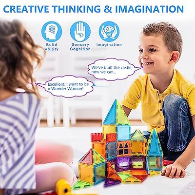  Magnetic Blocks-Build Mine Magnet World Edition, Magnetic Toys  for Boys & Girls Age 3-4 4-5 6-8, STEM Montessori Sensory Toys for Toddlers  Gifts for 3+ Years Old, Fidget Cubes Construction Toys 