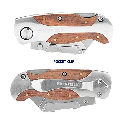 BIBURY Utility Knife 2-Pack, Heavy Duty Folding Box Cutter with Extra 10pcs  Replacement SK5 Blades, Pocket Carpet Knife with Quick Change & Safety