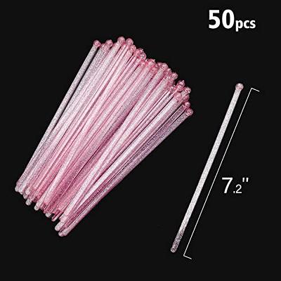 hapray 50-PCS Pink Glitter Plastic Swizzle Sticks, Crystal Cake Pops,  Cocktail Coffee Drink Stirrers, Lolipop Stick, 7.24 Inch - Yahoo Shopping