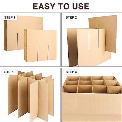 2 Packs Glass Divider Kits for Moving, Wine Glassware Dish Packing Moving  Boxes Cardboard Dividers for Boxes Supplies 10 Glass Cell Corrugate Divider