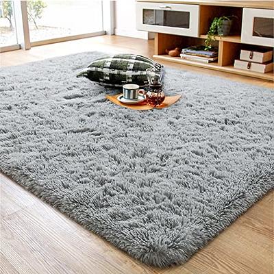 Soft Modern Indoor Large Shaggy Rug for Bedroom Livingroom Dorm Kids Room  Home Decorative, Non-Slip Plush Fluffy Area Rugs, 2x3 ft, Gray 