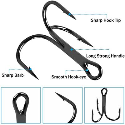 Fishing Treble Hooks Kit High Carbon Steel Hooks Strong Sharp