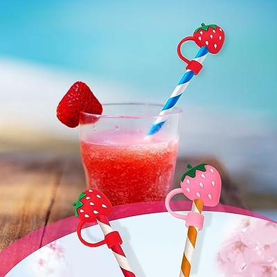 14Pcs 0.24-0.31inch/6-8mm Diameter Cute Silicone Straw Covers Cap,RENUIS  Halloween Straw Toppers for Tumblers,Reusable Drinking Straw Tips Lids,Soft