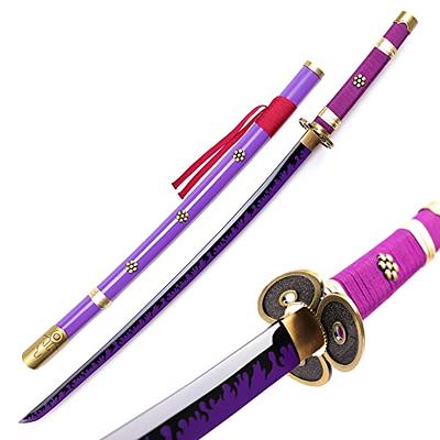 HERO SWORD Roronoa Zoro Katana, Yama Enma Anime Samurai Cosplay Sword,  Handmade Real Metal Japanese Katana,Original Texture, 1060 Carbon Steel  Purple Black Blade Full Tang Sharp Weapon - Yahoo Shopping