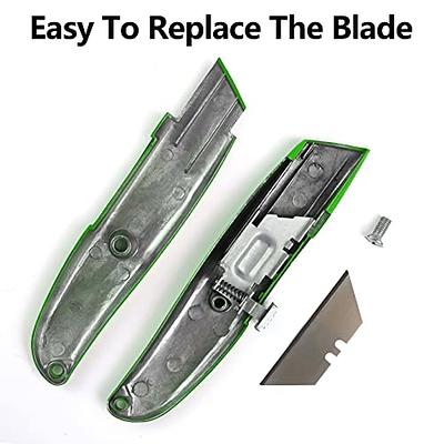 DIYSELF 1 Pack Box Cutter Retractable with 10 Blades, Heavy Duty Utility  Knife for Cardboard, Carton, Box Opener, Box Cutters Exacto Knife (Silver)