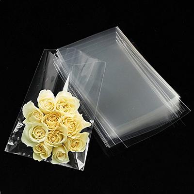 200pcs Clear Cellophane Bags, Self-adhesive Plastic Bags Flat Bags