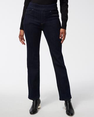 Straight-Leg  4-Pocket Betabrand Yoga Denim (Dark Vintage Wash)