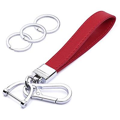 Wisdompro Genuine Leather Car Keychain, Universal Heavy Duty Leather Key  FOB Keychain Key Chains Women for Car Keys, 360 Degree Rotation, with  Anti-lost D-ring and 3 Keyrings - Red - Yahoo Shopping