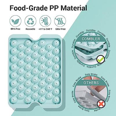 Combler Mini Ice Cube Tray with Lid and Bin, Ice Trays for Freezer 3 Pack,  Upgraded 123X3 Pcs Small Round Ice Cube Trays Easy Release, Mini Ice Maker