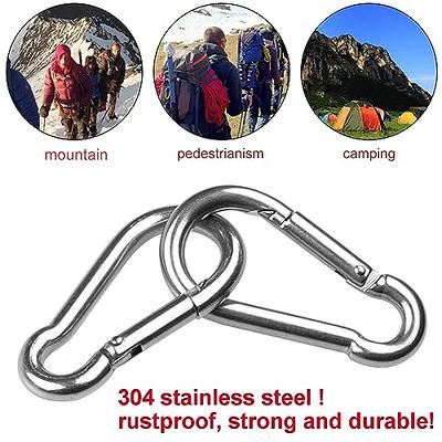 Spring Snap Hooks, 304 Stainless Steel Metal Clip Heavy Duty Rope Connector  Small Snap Clamp Key Chain Link Buckle for Hammock Swing Set Outdoor Travel  Camping Fishing Hiking - Yahoo Shopping