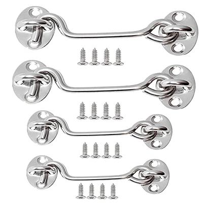 Tahbarshi 2 Pcs Stainless Steel Cabin Hook Eye Latch (6 Inch) with Screws -  Privacy Lock Hook for Sliding Barn Door - Door Gate Latch for Shutter Shed  Window Garden Fence 