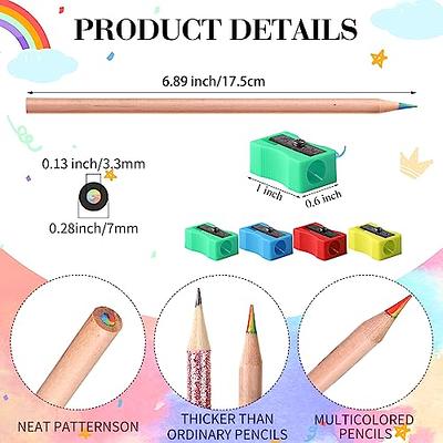 Yeaqee 100 Pcs 7 Color in 1 Rainbow Pencils for Kids Colored