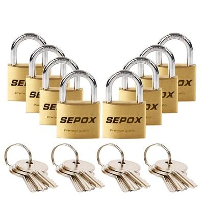 SEPOX 8-Pack Padlock Keyed-Alike, Compact Design Solid-Brass Body 1-3/16″  30mm, Anti-Cut Shackle, Edge Chamfered for Safety – 8 Locks with 12 Same  Brass Keys Ideal for Locker, Luggage,Case & More - Yahoo