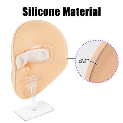  Makeup Practice Face Board, 3D Realistic Pad with Brush  Silicone Makeup Mannequin Face Makeup Artist Full Face Practice Eyelash Eye  Shadow 5D Silicone Makeup Face for Makeup Artist Board Makeup