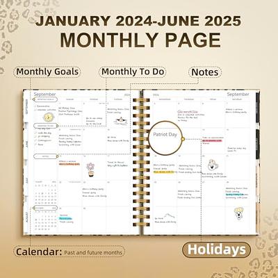 2024-2025 Planner,18 Months ( January 2024-June 2025) Planners,Hardcover  Calendar Agenda Notebook With 2 Pieces Stickers And Inner Pocket,Achieve  Your