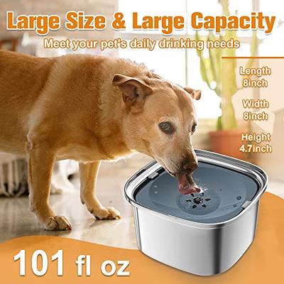 LIDLOK Dog Water Bowl Elevated Dog Bowls Slow Water Feeder Dog Bowl with Floating Disk No-Spill Water Bowl for Dogs (4.4L Water Bowl)
