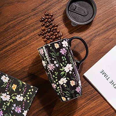 Topadorn Ceramic Mug Coffee Cups with Spill-Proof Lid Latte Mugs for Home  and Office with Gift Box,Black - Yahoo Shopping