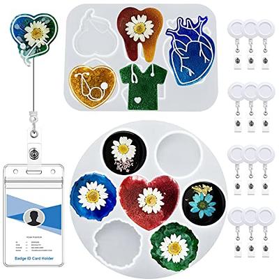 8 PCS Resin Molds Silicone Kit, AFUNTA Keychain Molds for Epoxy Resin, Bear  Paw Dog Bone Silicone Mold Heart Shaped Keychain Mold with 10 Key Rings