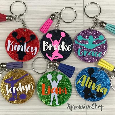 Pom Pom Keychain Cheer Keychain Cheerleading Keychain 