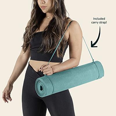 Retrospec Solana Yoga Mat 1 Thick w/Nylon Strap for Men & Women 1 inch,  Rose