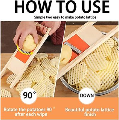 TEMI Potato Lattice Waffle Maker Stainless Steel Wavy Chopper French Fry  Cutter Slicer Portable Home Kitchen Bar Multi Tools Set Gadgets Kit