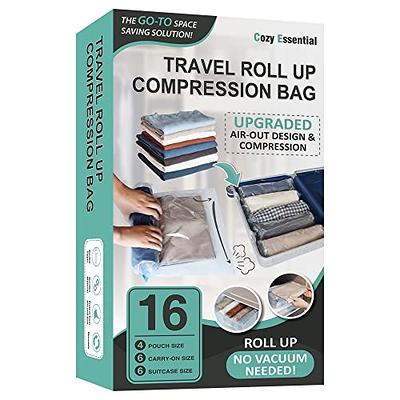 12 Travel Compression Bags Vacuum Packing, Roll Up Space Saver Bags for  Luggage, Cruise Ship Essentials (5 Large /5 Medium/2 Small Roll) - Yahoo  Shopping