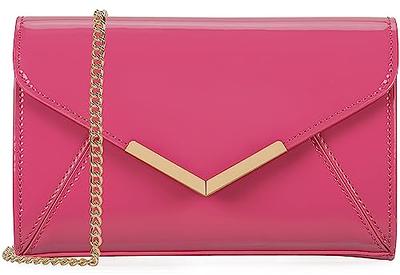 Scoop Women's Faux Patent Leather Crinkled Clutch Handbag with
