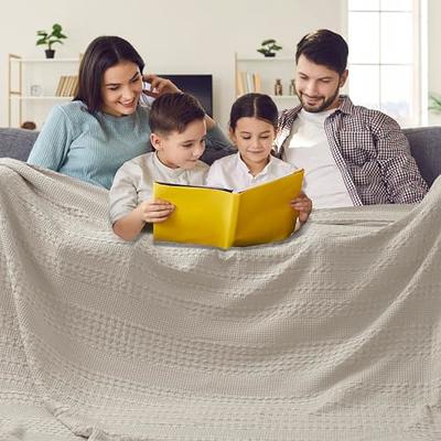 PHF 100% Cotton Waffle Weave Blanket King Size 104 x 90