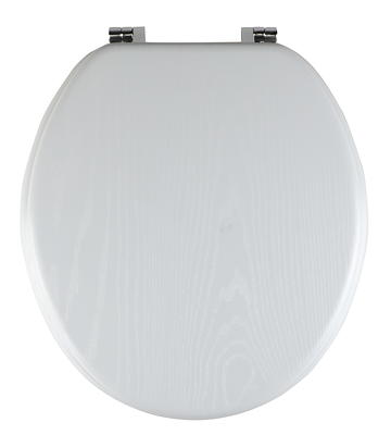 Mainstays Round Wood Toilet Seat with EZ-Off Hinges, White 