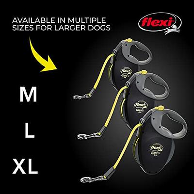 Flexi Neon Tape Retractable & Reflective Dog Leash with Ergonomic Handle,  Assorted Sizes, 16-ft, Yellow