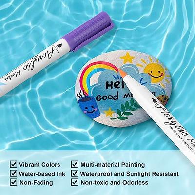 Acrylic Paint Pens Paint Markers Set of 18: Fine Point Paint Pens for Rock  Painting Glass Wood Ceramic Fabric Metal Canvas Easter Eggs Pumpkin Kit, Drawing  Art Crafts for Adults Scrapbooking Supplies