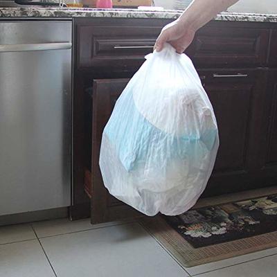 2 Gallon 120 Counts Strong Drawstring Trash Bags Garbage Bags by RayPard,  Small Trash Bin Liners for Home Office Kitchen Bathroom Bedroom,White
