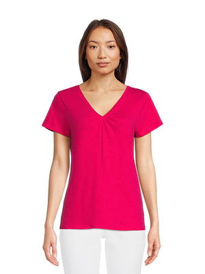 Free Assembly Women's Ribbed Crewneck Tee with Short Sleeves, Sizes XS-XXXL