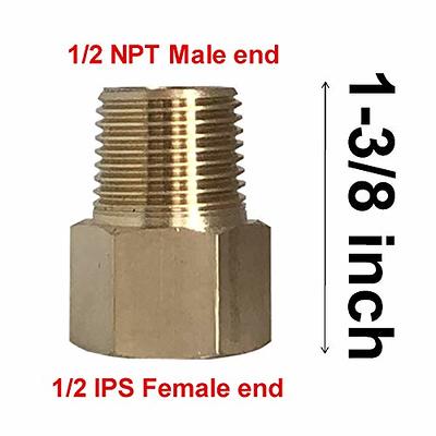 Reducer Pipe Adapter 1/2 Female Npt to 3/8 Male Npt Brass Fitting