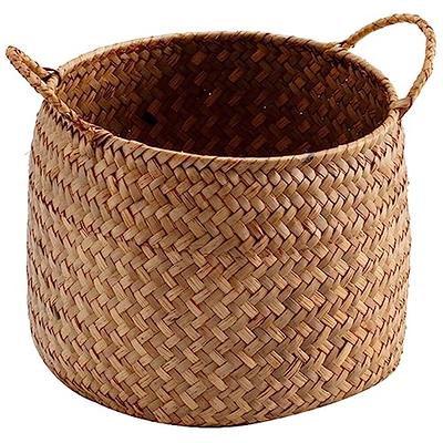 Angoily Box Japanese-Style Food Basket Plant Basket Flower Pot Cover  Wardrobe Basket Rattan Wicker Cosmetic Storage Floor Small to Weave Storage  Basket Wall Hook Doors and Windows - Yahoo Shopping