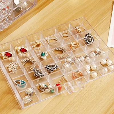 Clear Acrylic Jewelry Gem Jar Display Bead Holder Organizer Stand