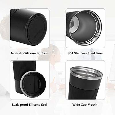 kaforto 16oz Insulated Coffee Travel Mug Stainless Steel Vacuum Coffee Cup  Leakproof with Screw Lid Double Wall Coffee Tumbler Reusable Thermal Cup  for Hot/Iced Beverage - 510ml, Black - Yahoo Shopping