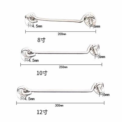 Magic&shell 2-Pack 8 Inch Cabin Hook Eye Latch Wind-Proof Lock