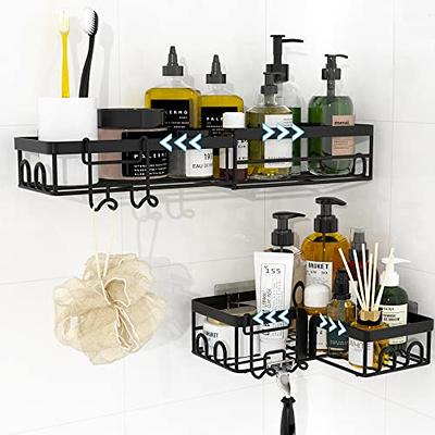 WeshyiGo 2-Pack Shower Caddy, Separable Shower Organizer with Hooks, No  Drilling Double Layer Shower Shelf, Used for Bathroom and Kitchen (Black)