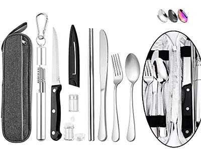 Hitseon Silicone Utensil Case, Magnetic Anti-fall Out Dustproof Travel  Utensils with Case, Portable Reusable Travel Cutlery Set for Camping  Silverware (Brown) - Yahoo Shopping