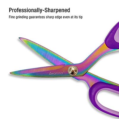 Sharp Sewing Scissors, Professional Heavy Duty Titanium Coating Forged  Stainless Steel Multi-Purpose Shears for Fabric Leather, Dressmaking