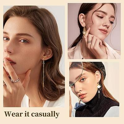  2-Pairs Locking Earring Backs Replacements - 14K Gold Plated  Silver Earring Backings for Studs, Hypoallergenic, Secure No Fading Comfort