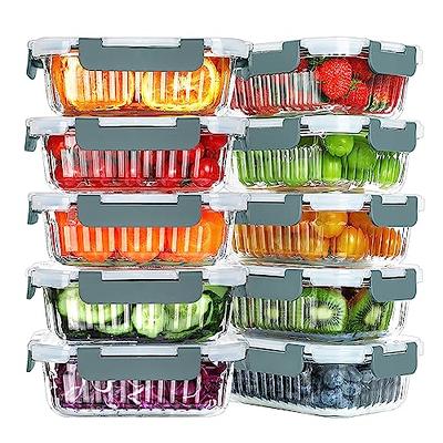 M MCIRCO [5-Pack,36 Oz] Glass Meal Prep Containers 2 Compartments Portion  Control with Upgraded Snap Locking Lids Glass Food Storage Containers