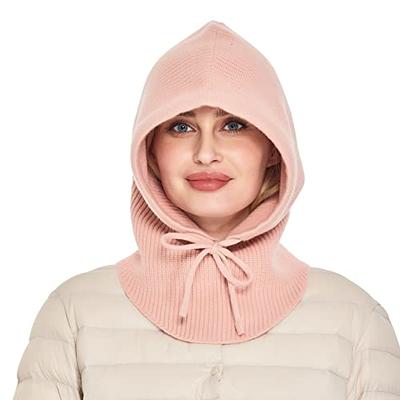 Timoise Knit Winter Hats for Women Balaclava Warm Hooded Scarf for