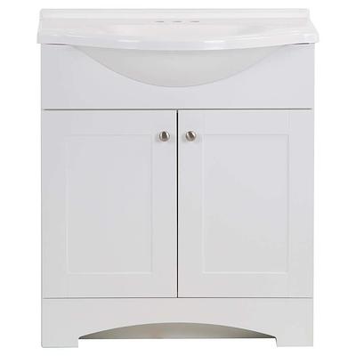 Glacier Bay Everdean 30 in. W x 19 in. D x 34 in. H Single Sink Bath Vanity  in Pearl Gray with White Cultured Marble Top EV30P2-PG - The Home Depot